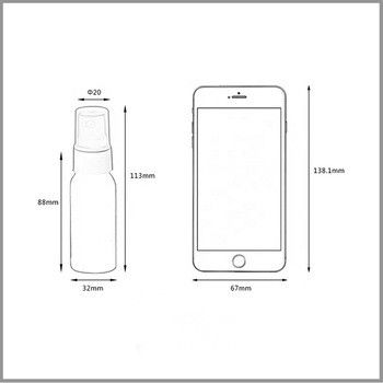 Pet 50Ml Refillable Travel Spray Bottle Portable Perfume Bottle