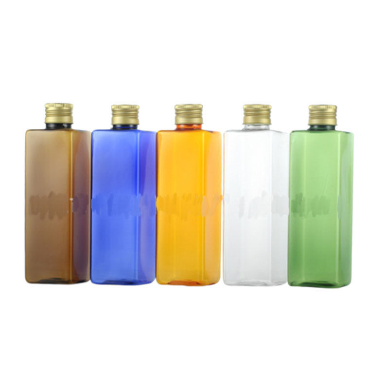 Amber 12oz Square Plastic Lotion Bottles Empty Shampoo Bottles
